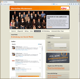 Screenshot der Demo-Website des Templates für CDU-Kommunalpolitiker
