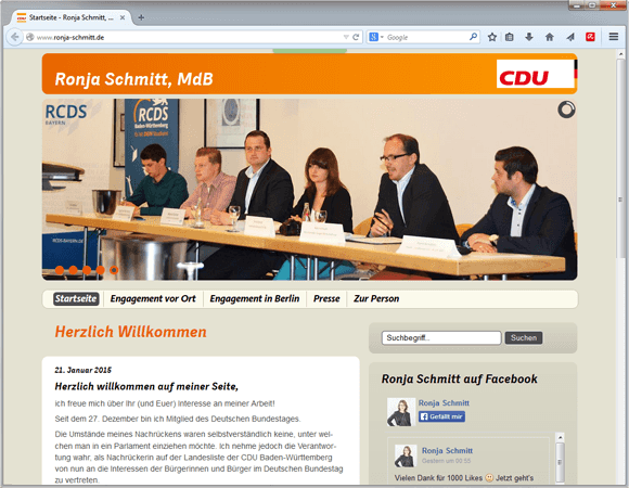 Bundestags­abgeordnete Ronja Schmitt mit neuer Website online
